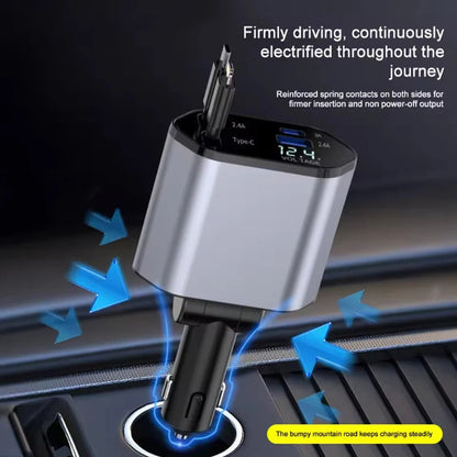 4 in 1 120W  USB Type C Fast car Charger Cable