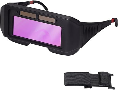 Glasses Safety Protective Solar Powered Auto Darkening Welding Goggles with Adjustable Shade, 2 Sensors Welder Glasses for TIG