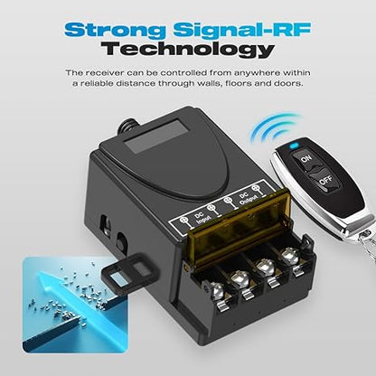 GLC 3km Long Distance 30a Relay Rf Remote Control Switch 24v Wireless Switch Receiver Dc12v Wireless Remote Switch With Feedback