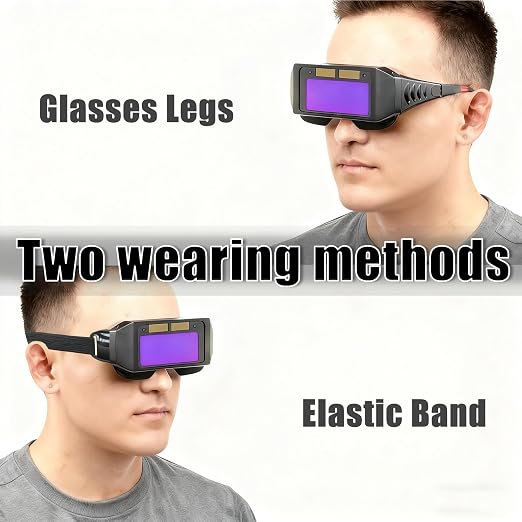 Glasses Safety Protective Solar Powered Auto Darkening Welding Goggles with Adjustable Shade, 2 Sensors Welder Glasses for TIG