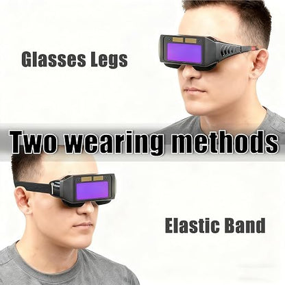 Glasses Safety Protective Solar Powered Auto Darkening Welding Goggles with Adjustable Shade, 2 Sensors Welder Glasses for TIG