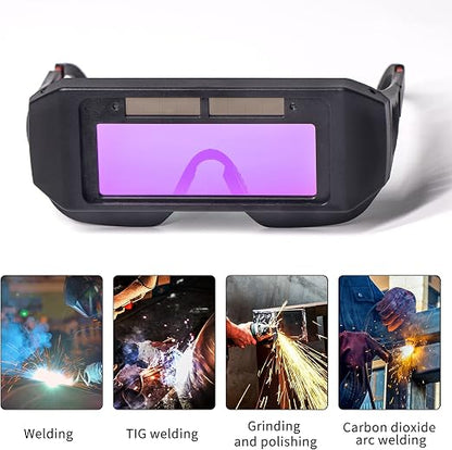 Glasses Safety Protective Solar Powered Auto Darkening Welding Goggles with Adjustable Shade, 2 Sensors Welder Glasses for TIG