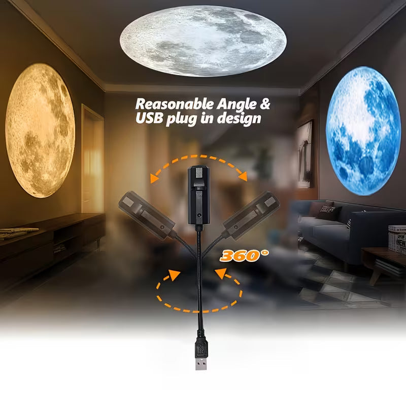 Dreamy Moon And Starry Sky Projection Lamp, Welcome Lamp, Sunset Lamp Projection, Bedroom Night Light, Internet Celebrity Background Lamp, Halloween, Christmas, New Year'S Day Holiday Projection Night Light.