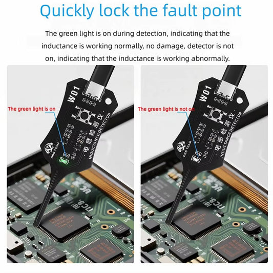 Inductance Tester Type-C Powered Inductor Detector for Motherboard Repair Fast Electromagnetic Induction
