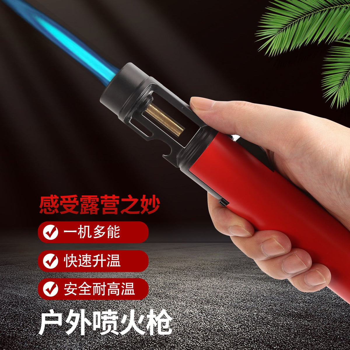Hot-Selling Portable High-Power Welding Torch Blue Flame Refillable Windproof Hand Metal Butane Torch Lighter for Camping